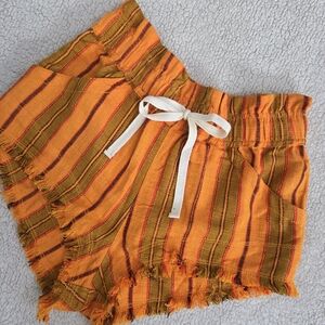 NWOT Urban Outfitters High Waist Striped Shorts - Orange and Green